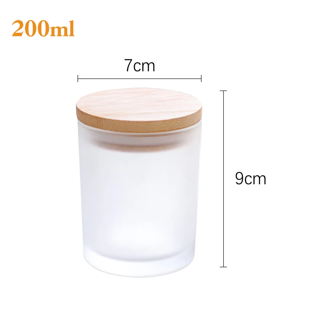 4pcs Clear Glass Candle Jars with Bamboo Lids for Making Candles 6 OZ Empty Candle Tins Bulk Candle Containers