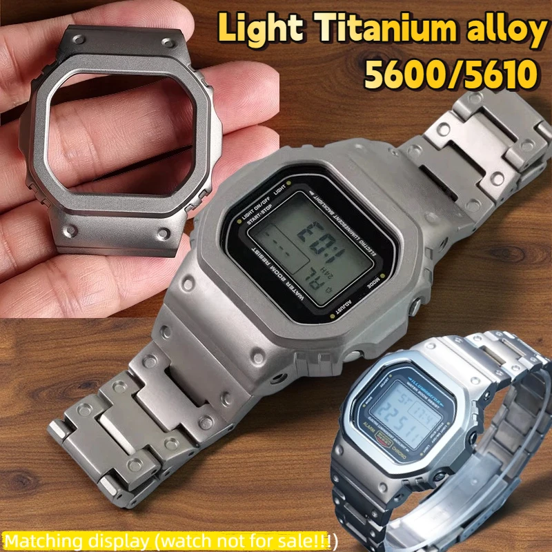 Titanium alloy sandblasted 5600 Upgrade Case strap Mod kit For Casio G-SHOCK DW-5600E GW-B5600 GW-M5610 Metal bezel bands DIY