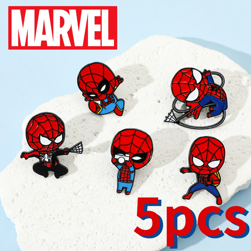 Cute cartoon Creative Personality Spider-Man Zinc Alloy brooch Film and television characters Metal Badge Enamel Badge