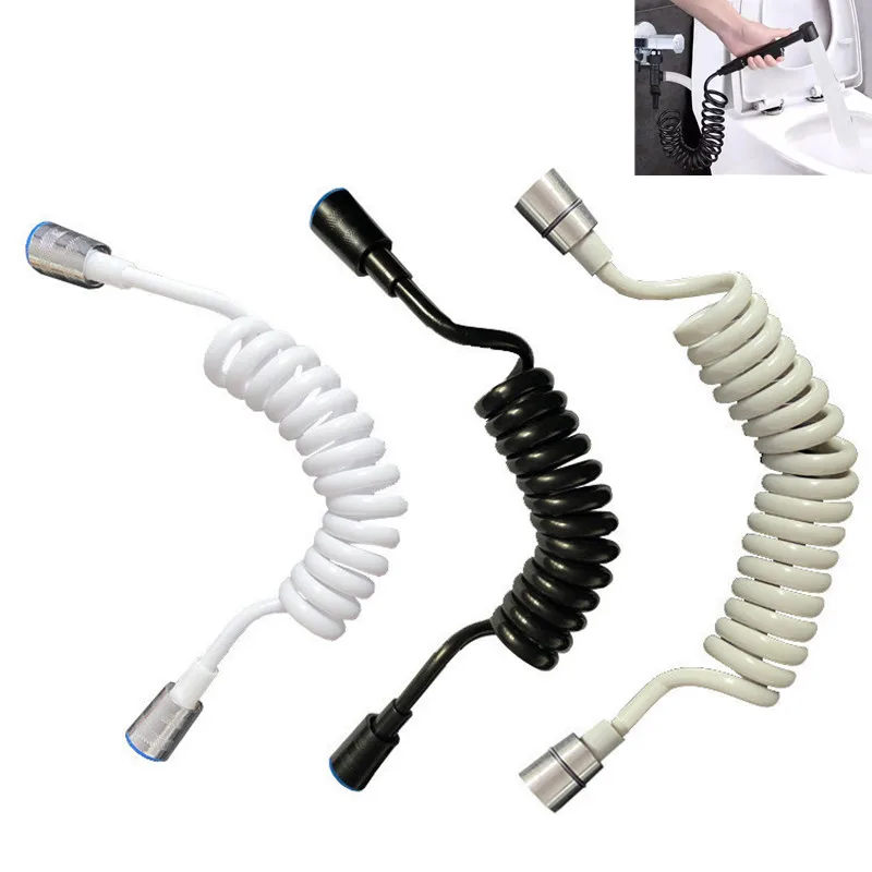 

1.5/2m Telephone Line Style Spring Flexible Shower Hose Water Plumbing Toilet Bidet Sprayer Gun Connect Pipe Bathroom Accessorie