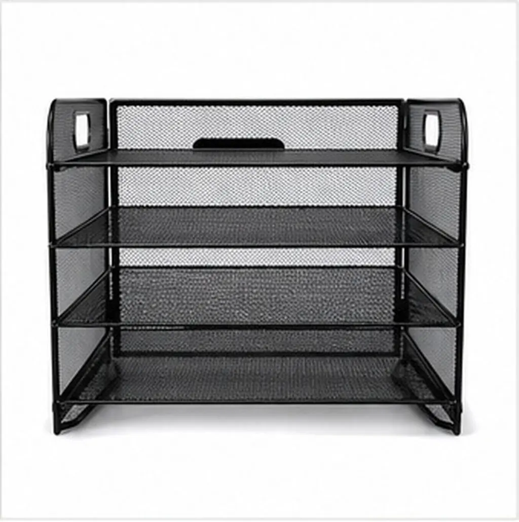 5-Tier Mesh Paper Organizer for Desk Desktop Document File Sorting Tray Office Stationery Storage Rack Letter Organizer Paper