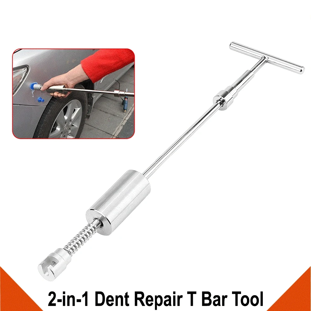 Car Paintless Dent Repair Puller Kit Adjustable T-Bar Tool with 2 Use Ways for Car Auto Body Hail Damage Dent