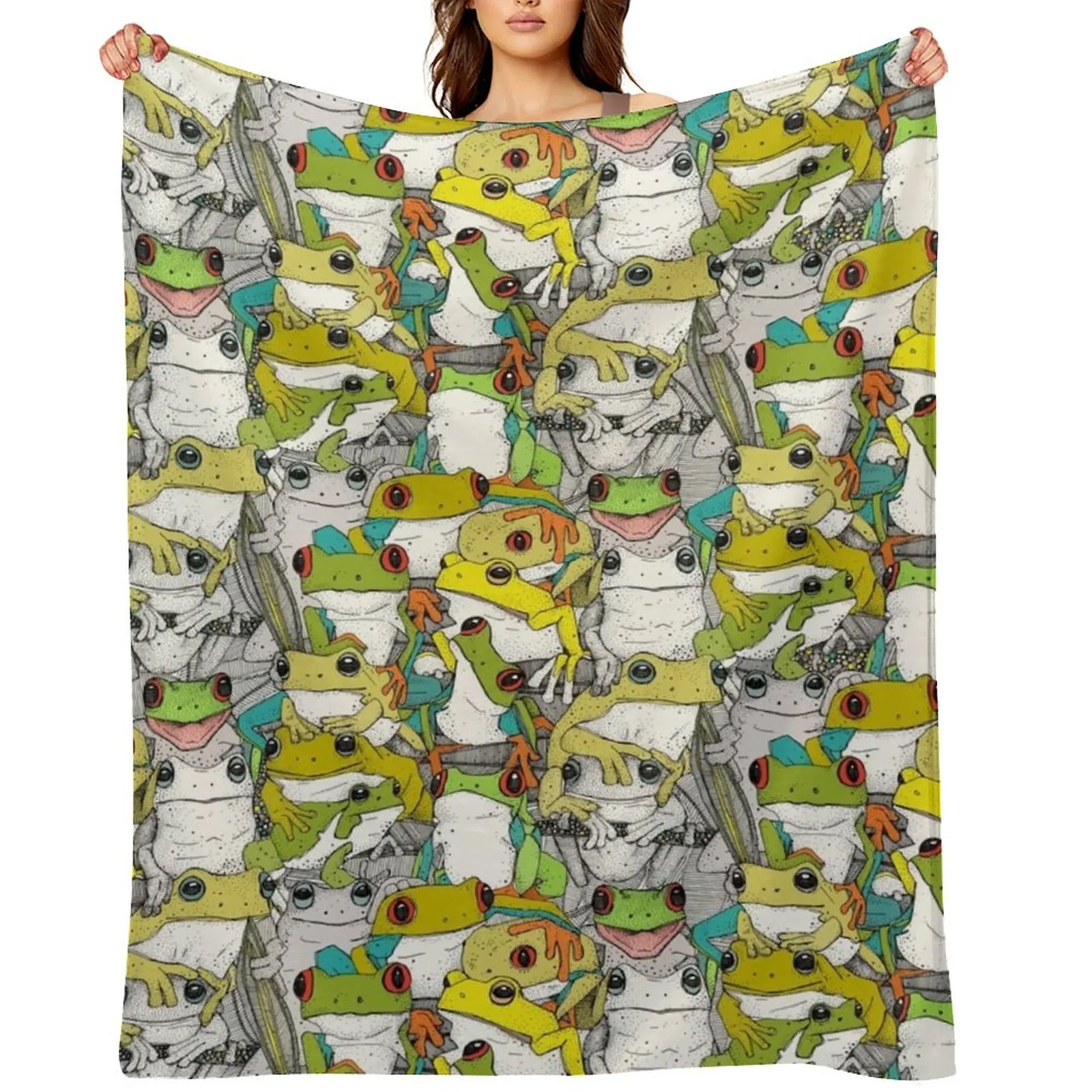 

just tree frogs col Throw Blanket Blankets For Sofas christmas gifts Furrys Soft Big Blankets