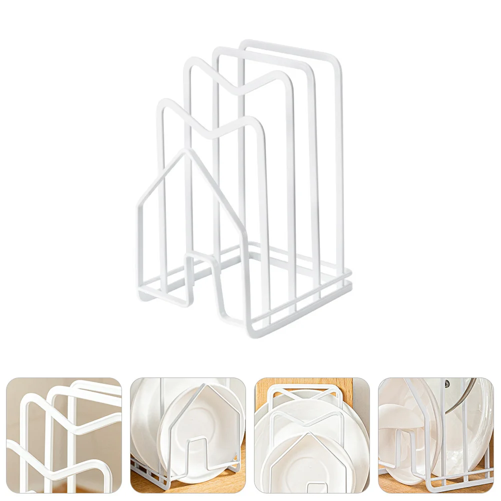 

Drain Storage Shelf Pot Pan Lid Holder Kitchen Shelf Chopping Board Rack for Organized Countertop and Desktop Use