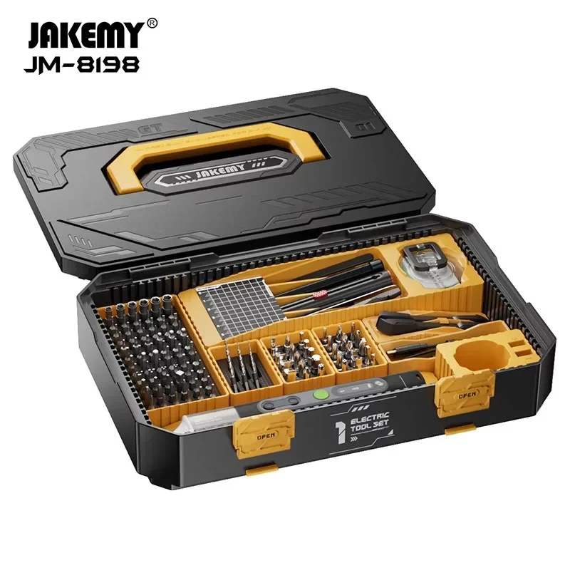 JAKEMY JM-8198 135 in 1 High Precision Electric Screwdriver Set Multifunctional Electric Toolbox for Mobile Phone Maintenance