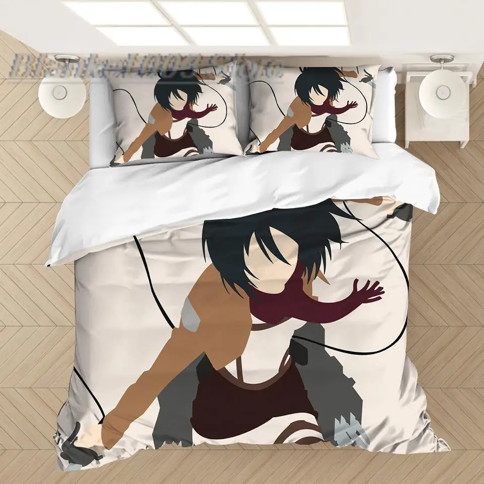 3D Printed Bedding Set Duvet Covers Anime Attack on Titan Pillowcases Comforter Bedding Set Bedclothes Bed Linen (NO sheet)