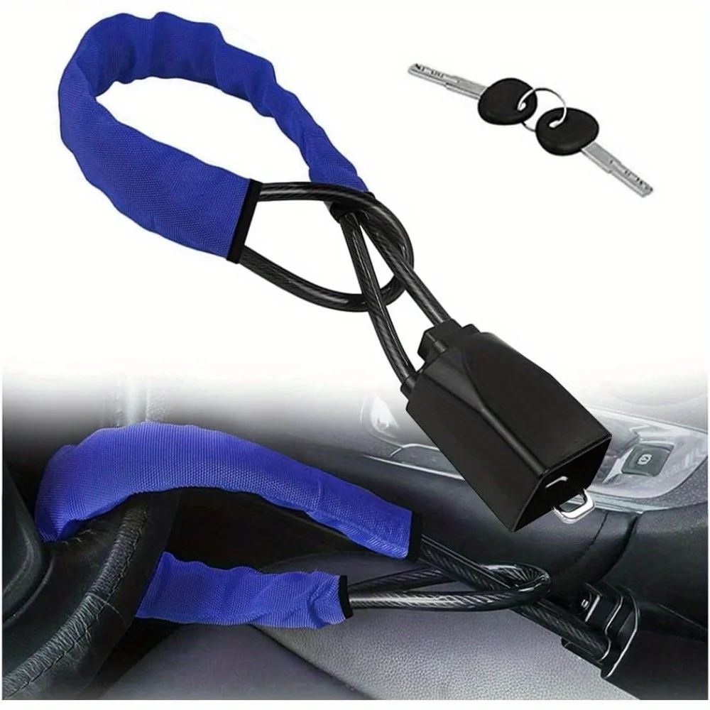 

Steering wheel lock for car, stable lock for car truck SUV security with 3 keys, universal anti-theft device