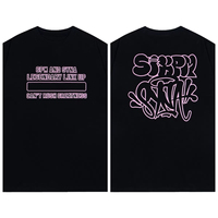 2025 Drill Wind Syna Co-Central Letters Printed Graphic T-shirt Men's and Women's Short Sleeve T-shirt Men's Clothing Streetwear