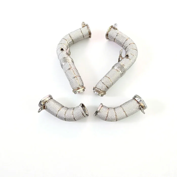OEM Quality Stainless Steel Header With Heat Shield Exhaust for  X5M X6M F95 F96 4.4T 2020-2024 Free Flow Downpipe Exhaust