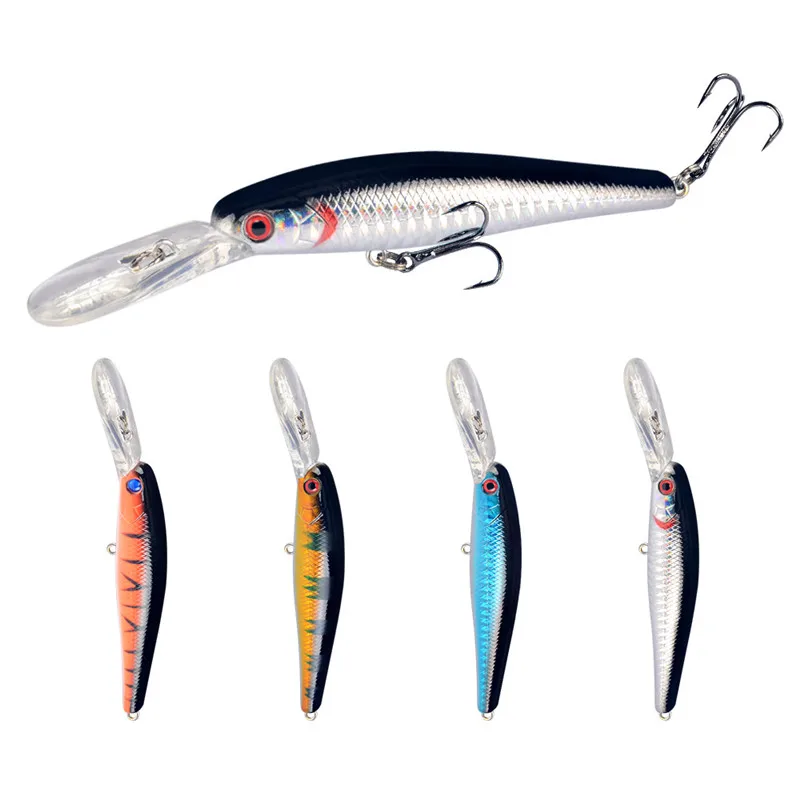 1Pcs 12.5cm/14g Big Minnow Fishing Lures Wobbler Crankbaits Artificial Hard Baits For Bass Fishing Tackle With 4#Hooks