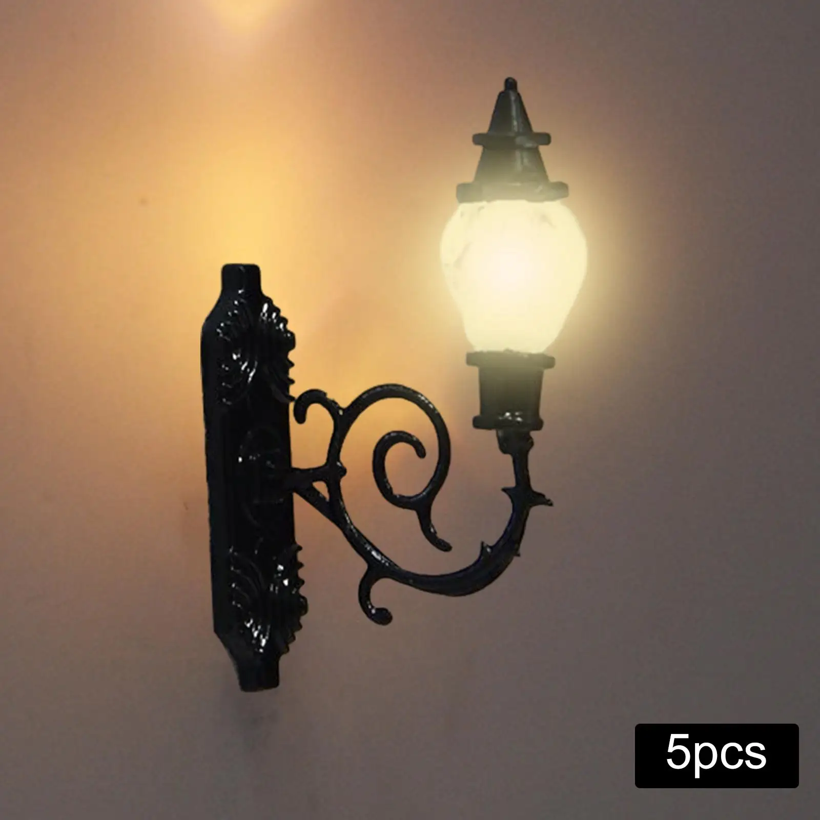 

5Pcs Vintage Style Dollhouse Miniature Wall Lamp Wall Lamp for Dollhouse Accessories