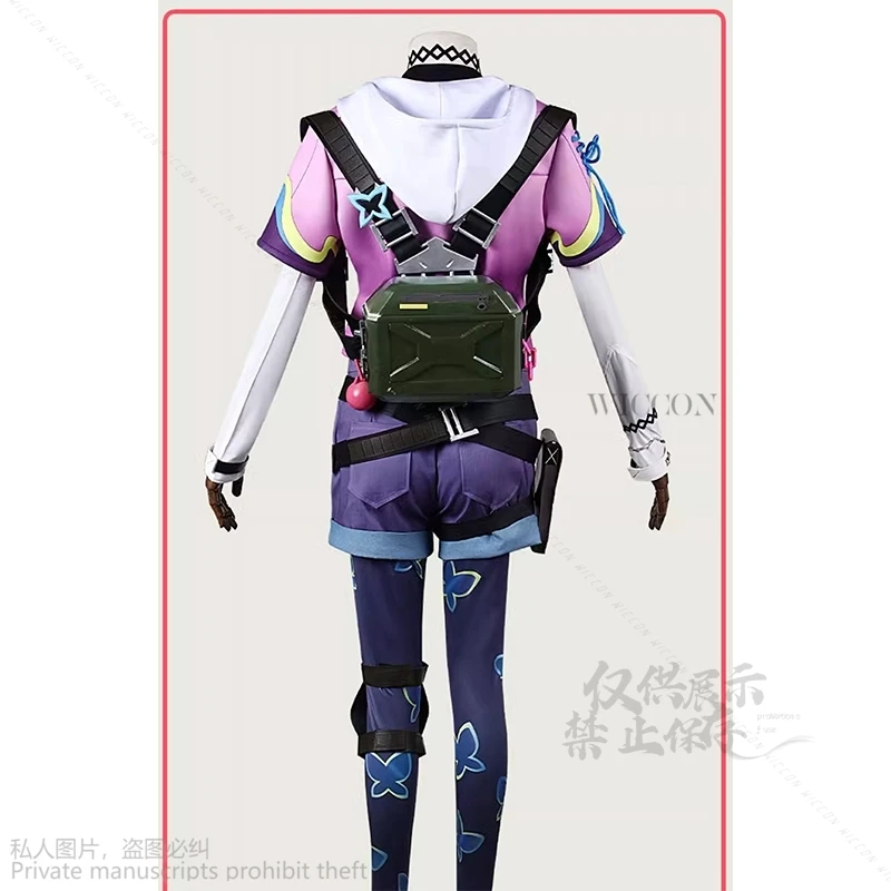 Game VALORANT Clove Cosplay Costume Shoes Wig Role Play Uniform Halloween Carnival Party Christmas Outfit Prop Bag Set Suit Cos