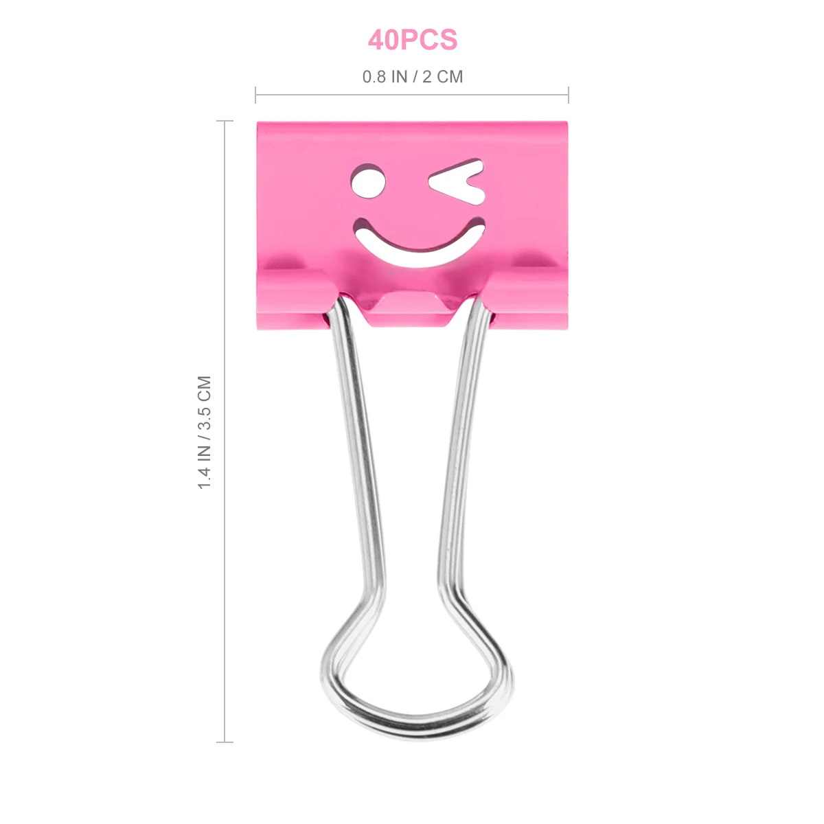 

40Pcs Long-Lasting Binder Clips Smile Face Colorful Paper File Clips Strong Clamping for Office School Binder Clip