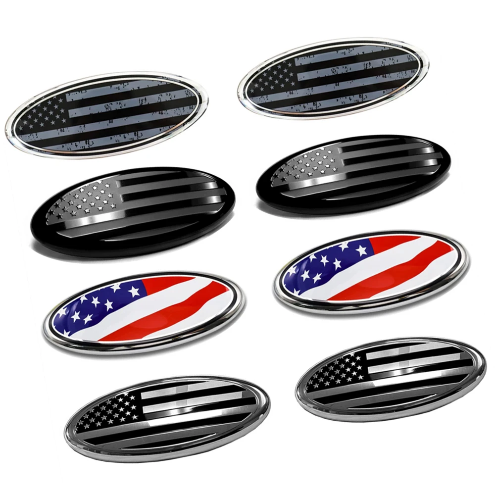 1 Pieces 7inch/9inch USA American Flag Emblem F-150 F-250 F-350 Car Front Grille Rear Tailgate Oval Badge