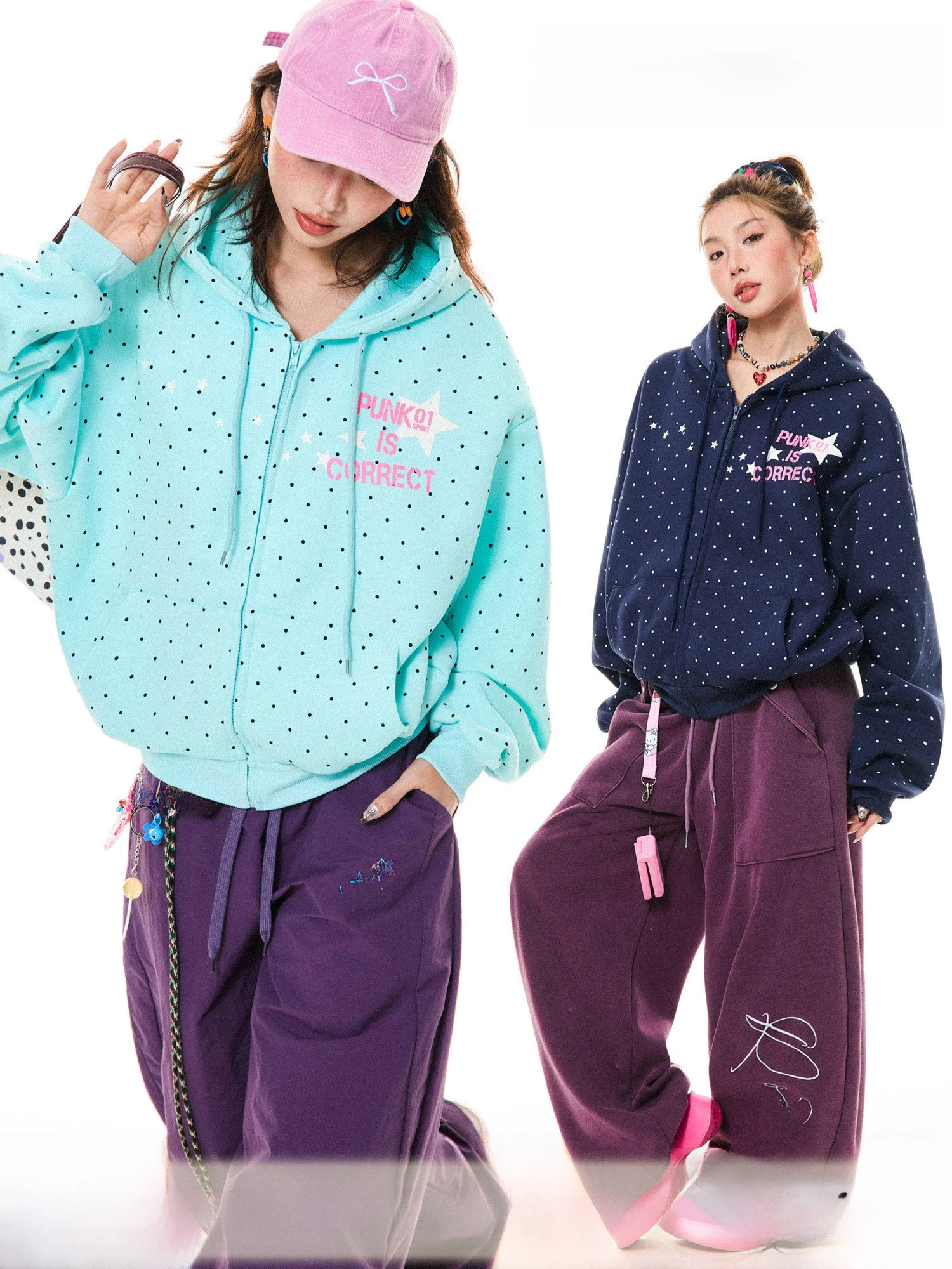 

Американский стильный кардиган-худи в горошек для женщин, свободный повседневный, на весну, модный, из смесового хлопка, с длинными рукавами