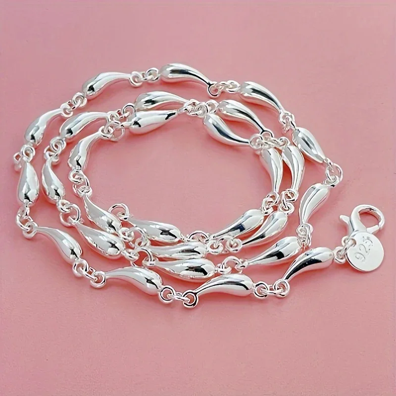 Special offer 925 sterling silver Elegant drop chain necklaces for women men wedding party designer jewelry Christmas gift