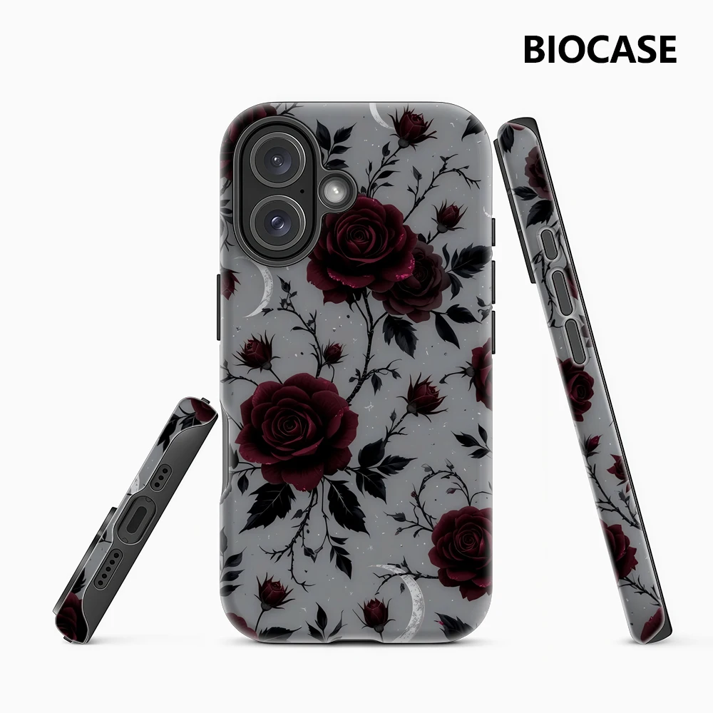 Crimson Roses Moons IPhone 17 Must-Haves Handyhülle für IPhone 17 16 15 14 13 12 11 Pro Max Plus Doppelschichtige Rückseite