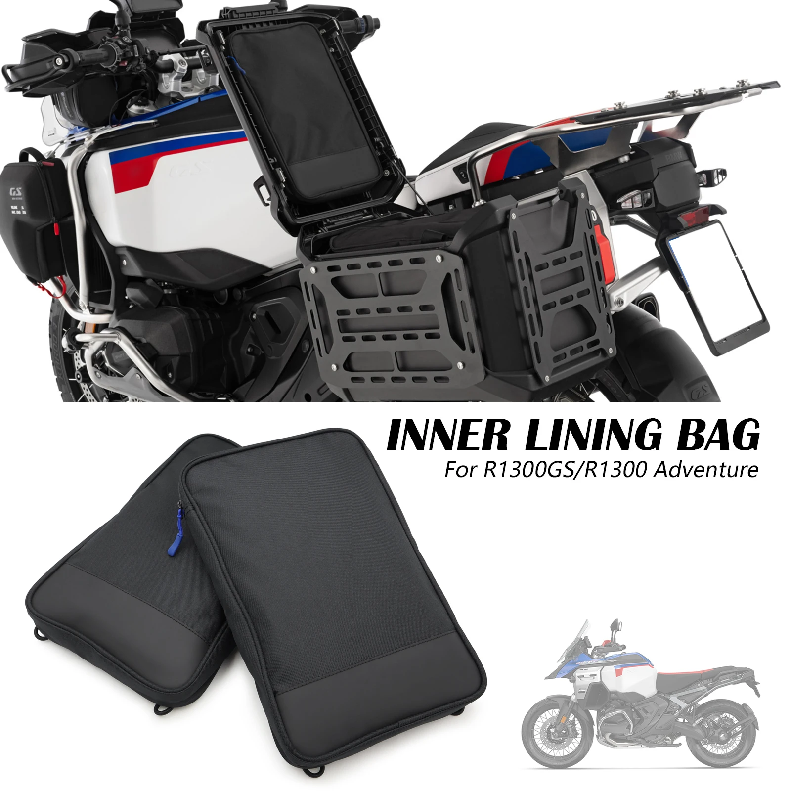 For BMW R1300GS R1300 GS ADV Adventure R1300GSA Motorcycle Side Box Inner Bag Aluminium cases Essentials Bag Inner Lining Bag