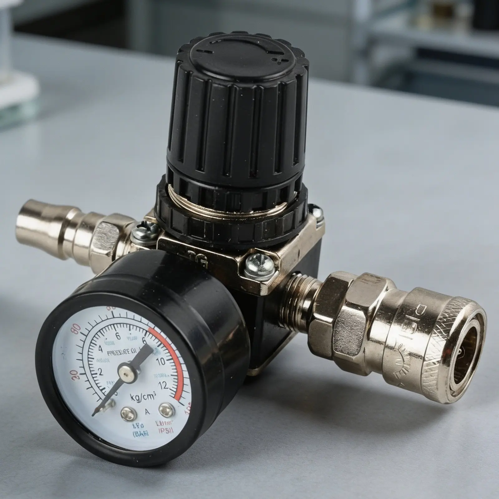 Air Regulator with Gauge 140 PSI Air Compressor Regulator Pressure Reducing Valve Square Body Metal Housing for Garage, Workshop