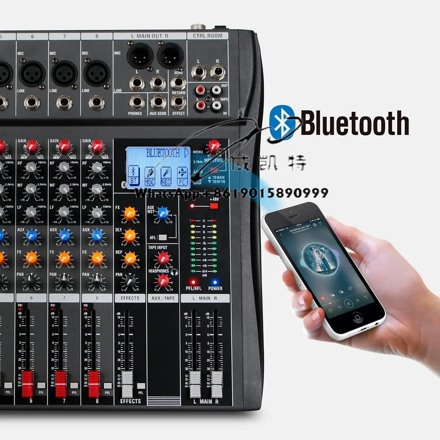 8 Channel Professional Mixer Sound Board Console 48V Phantom Power Dj Controller/audio Console Mixer