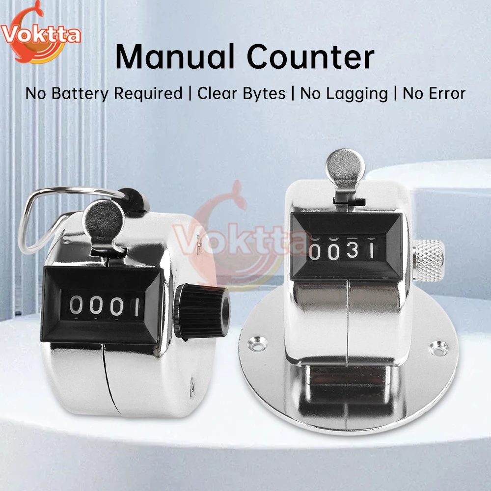 Mini Metal Handheld Tally Counter 4 Digit Number Count Clicker Manual Mechanical Counter Golf Clicker Training Counter