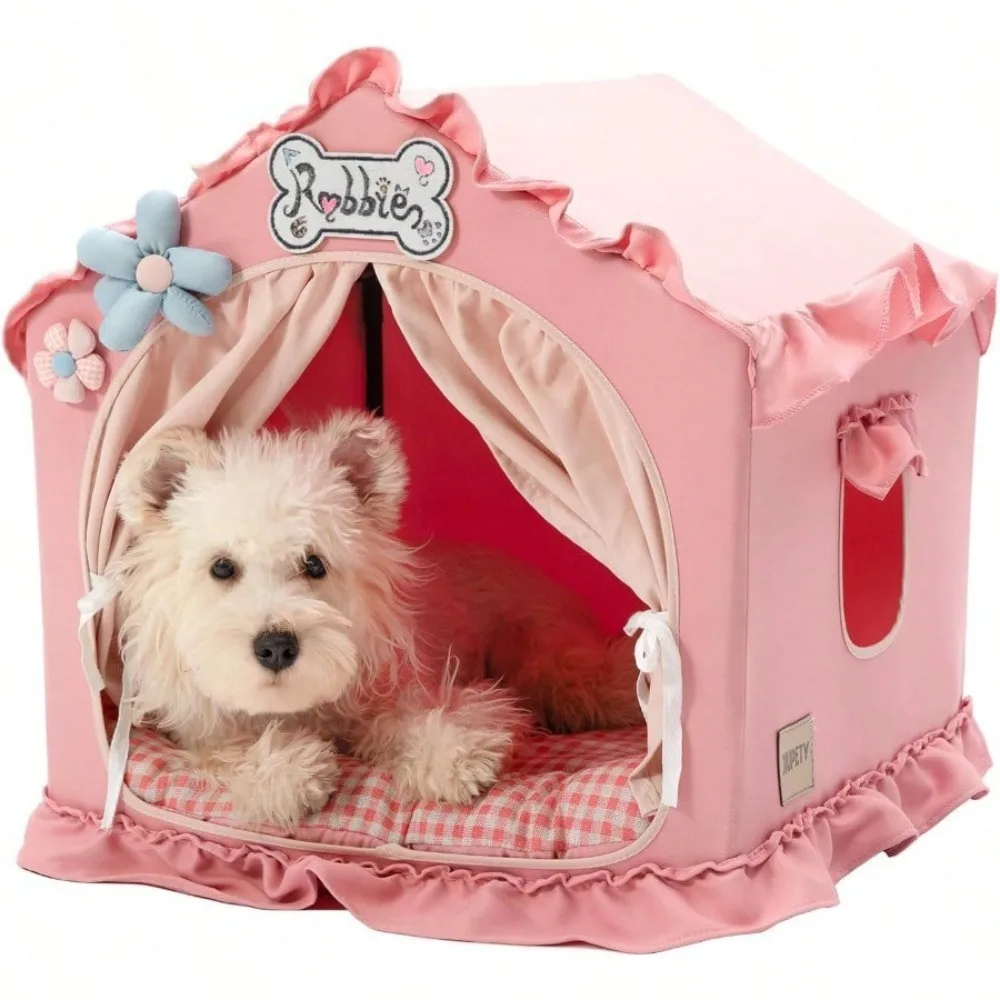 

Indoor Dog House With Frame Cute Dog Tent Bed With Cover Cave Breathable Washable And Foldable House Suitable