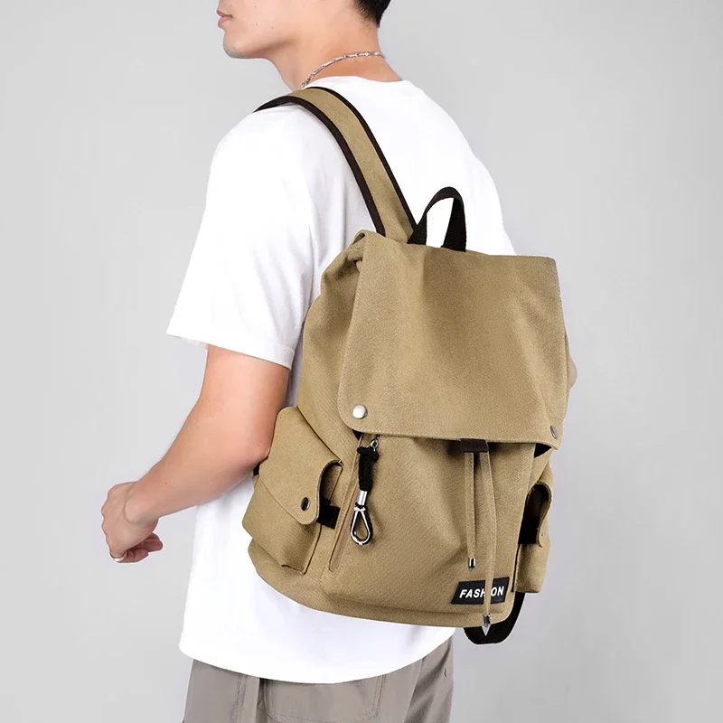 2025 New Style Men Climbing Hiking Backpacks Travel Leisure Students Bags Big Schoolbags Fashion Large Pockets Multi-Zipper