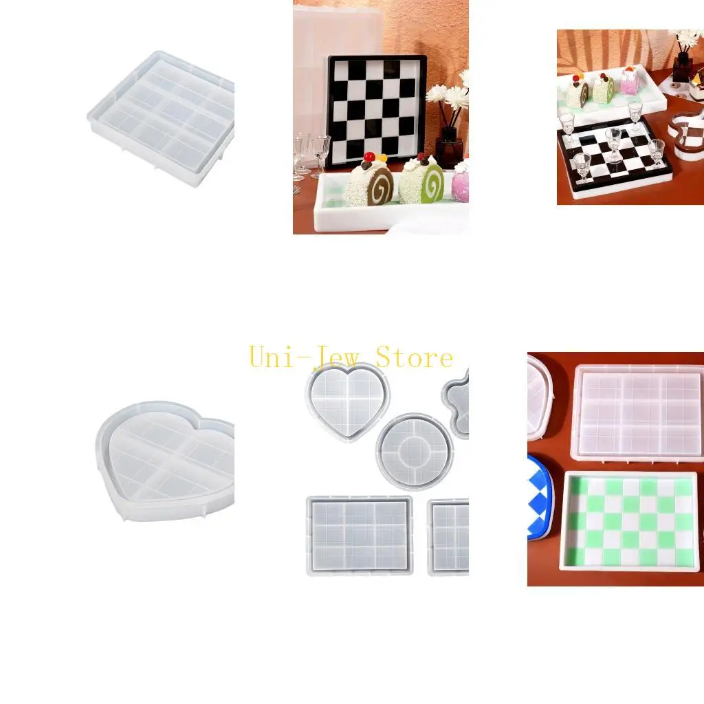 40GB Checkerboard Base Silicone Mold Jewelry Storage Mold for DIY Crafts Board Games