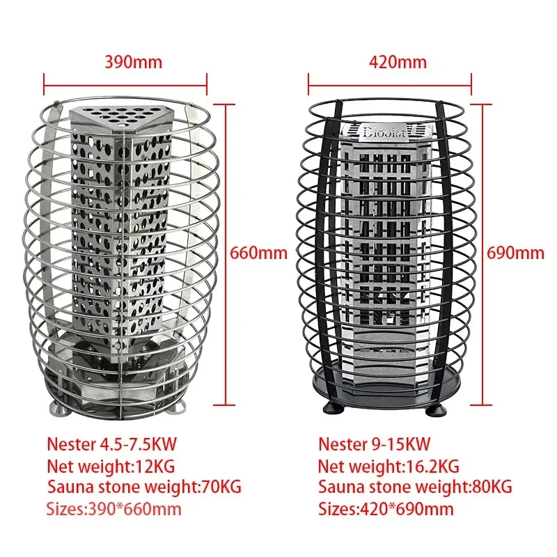 2025 Digital Smart Fashion Nester Portable Electric Sauna Heater with Control Panel for Versatile Sauna Applications
