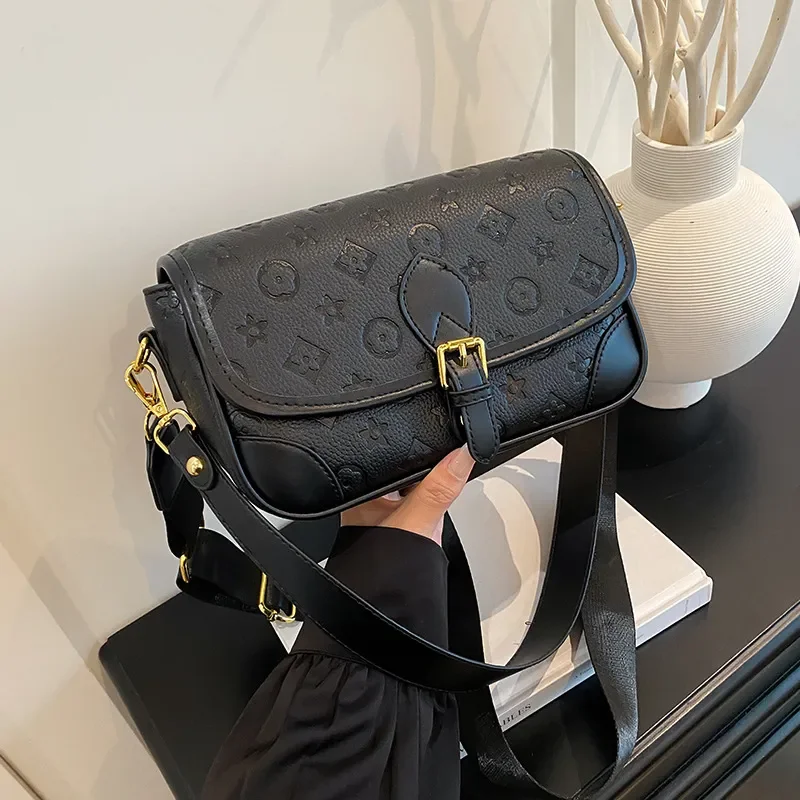 

Free shipping Designer bag fashionable bucket bag high-end light luxury retro and fashionable monogram bag classic printed black