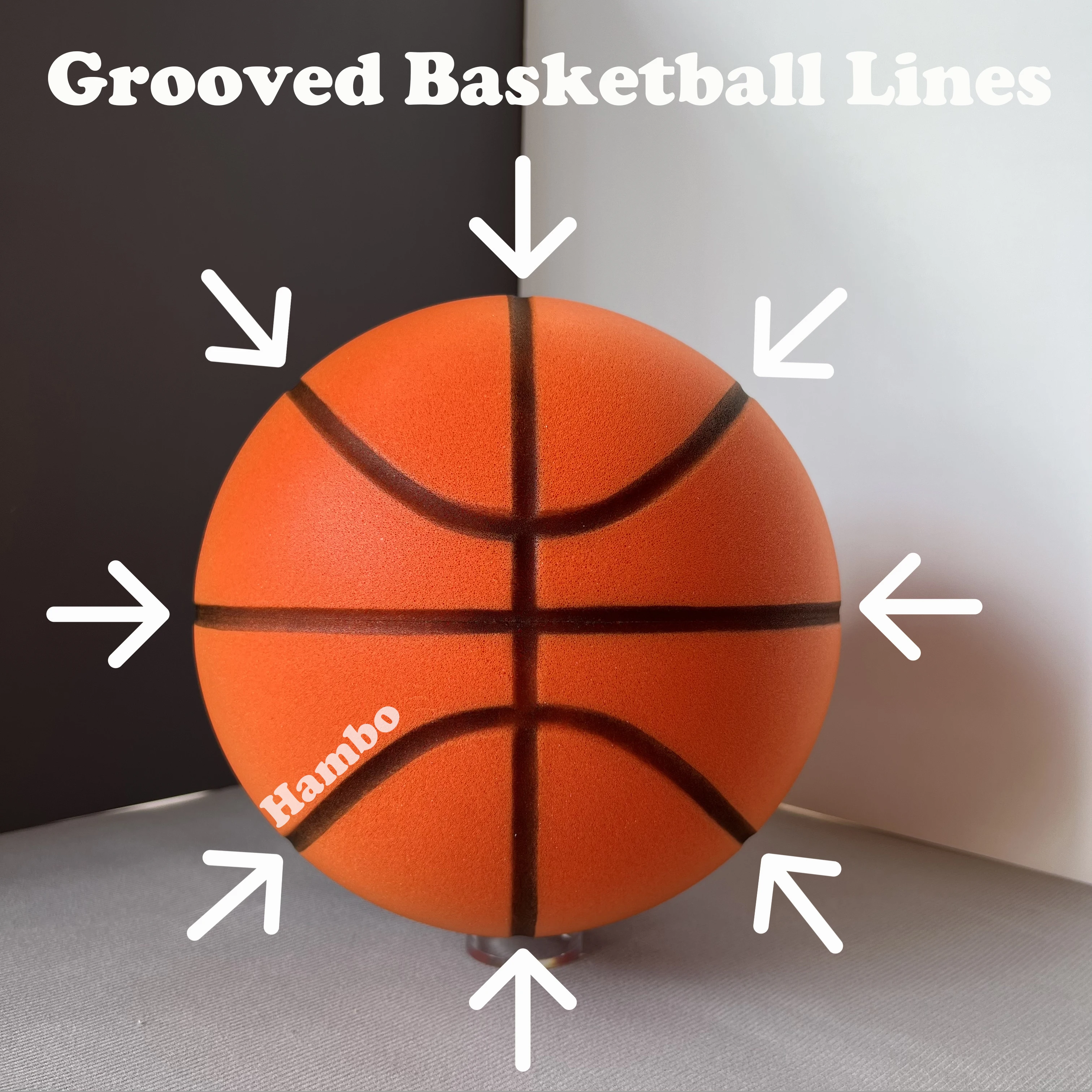 Mute Indoor Silent Basketball Ball 29 Grooved Airless PU Foam Ball Size 7 High Density Bouncing Quiet Dribbling Christmas Gift