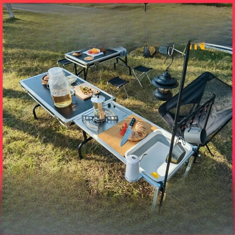 

Fully functional mobile kitchen folding dining table unit