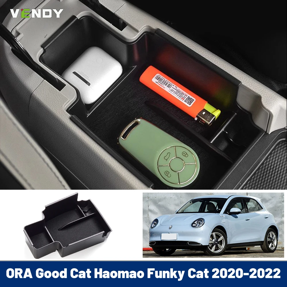 Car Center Armrest Storage Box For ORA Good Cat Haomao Funky Cat 2020-2022 Container Tray Organizer Case Interior Accessories