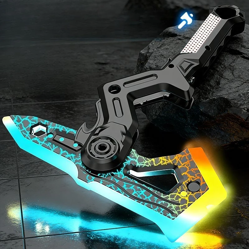 Colorful Glowing Bright Sword Axe Outdoor Toy Multi-Color Changing LED Lights Sound effects Toys for Kid Adult Prop Cosplay Gift