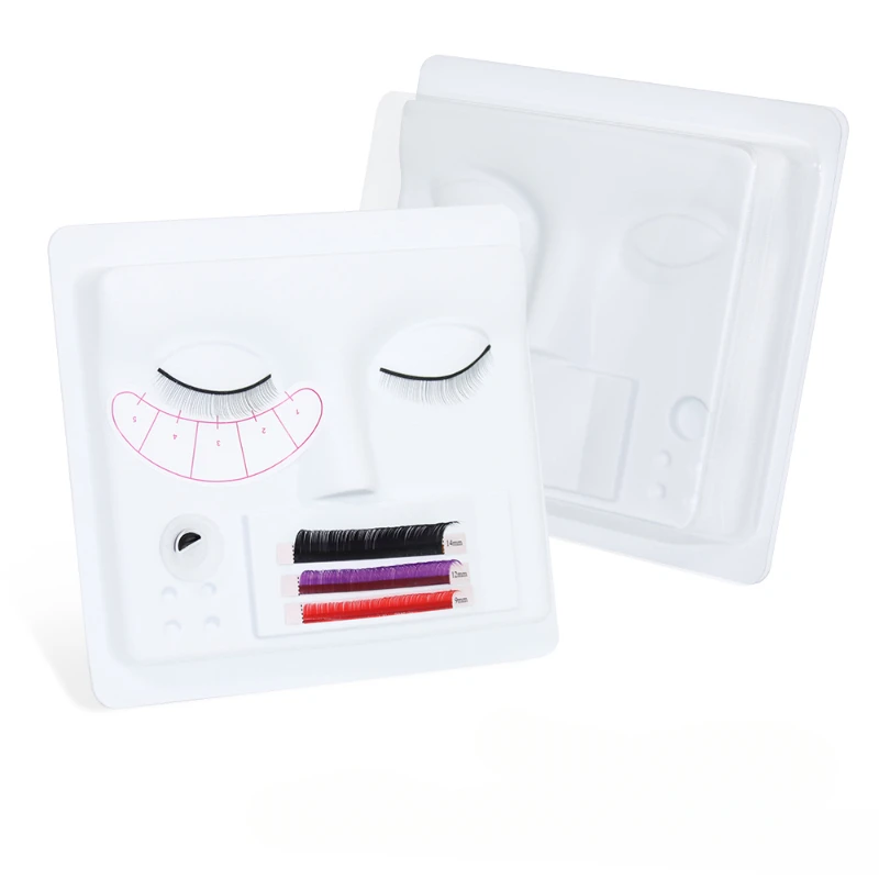 CNKESS Factory Wholesale Plastic 3 In 1 Face Palette Display Lash Training Practice Tray Set accessori per strumenti per ciglia finte