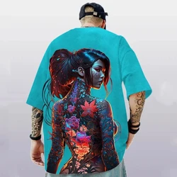 2024 Men's T-Shirt Summer Fashion Casual T-Shirt For Men 3d Sexy Beauty Print Short Sleeved Tee Top Loose Oversized Man Clothing