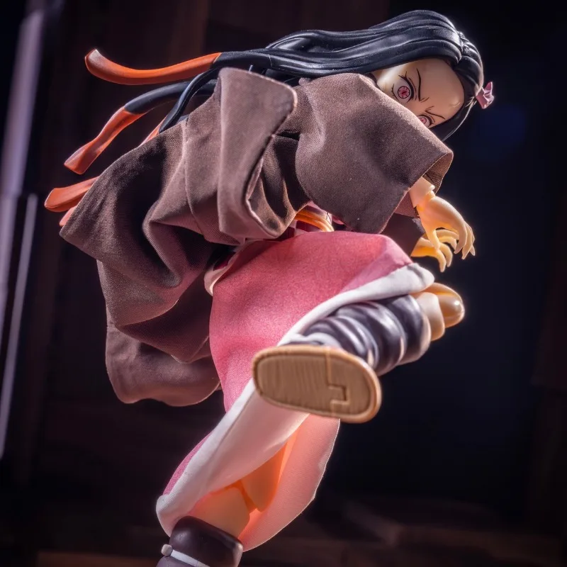 1/12 escala bonito kamado nezuko cardigan robe quimono saia role play uniforme para 6 ''feminino soldado shf figura de ação modelo