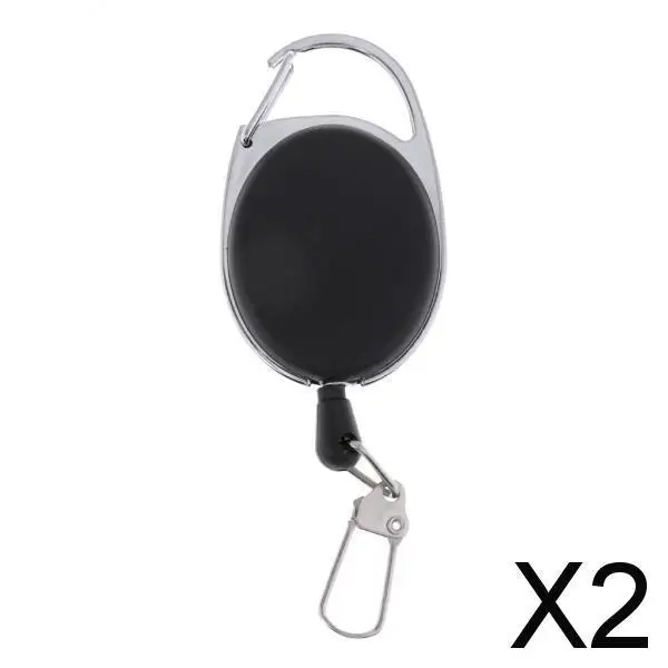 2xKey Chain Fly Fishing Retractable Clip Keychain Key Ring Pull Reel Key Chain