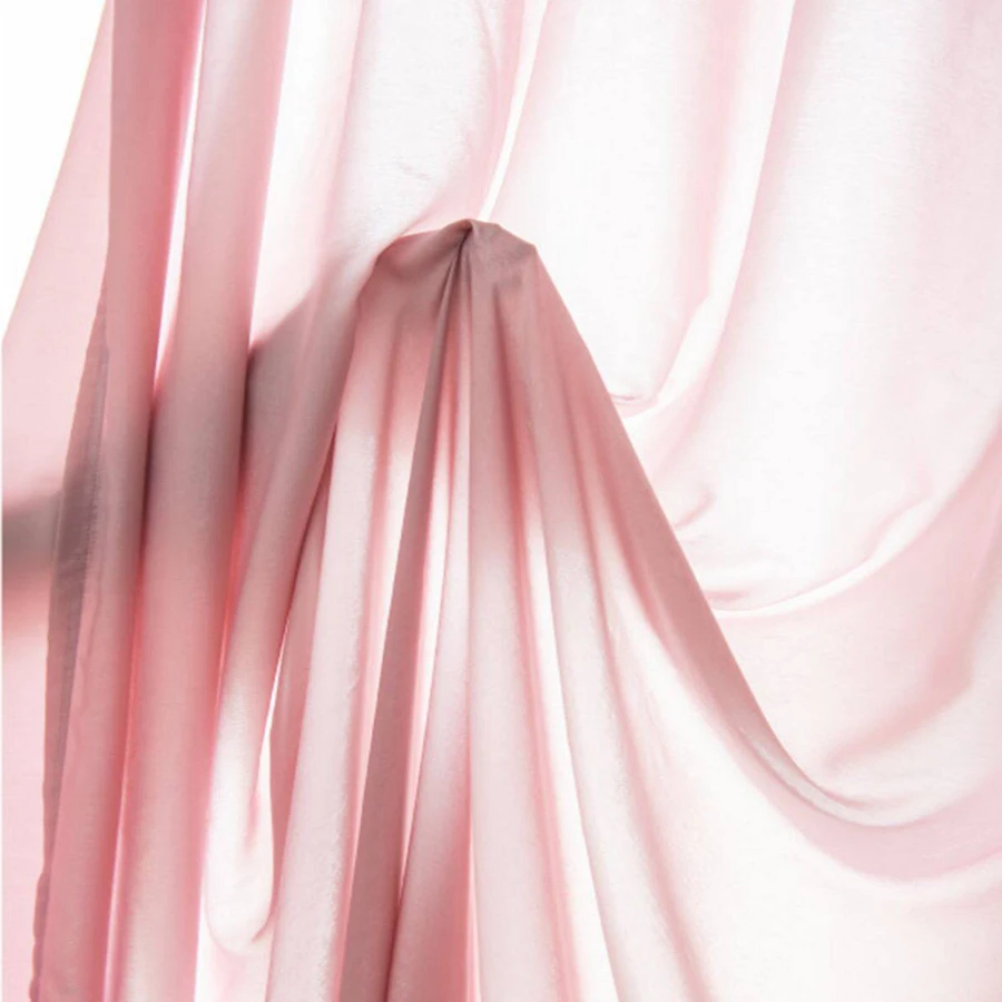 White Translucent Tenvelvet Satin Tulle Fabrics For Bedroom,High-Precision Dirty Pink Half Shade Voile Curtains For Living Room