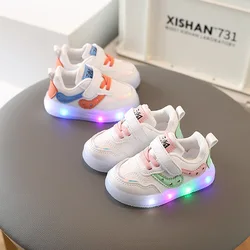 LED Kids Shoes for Girls and Boys Cute Cartoon  Sneaker Baby Kawaii Canvas Shoes Soft Bottom Sneakers Casual Shoes