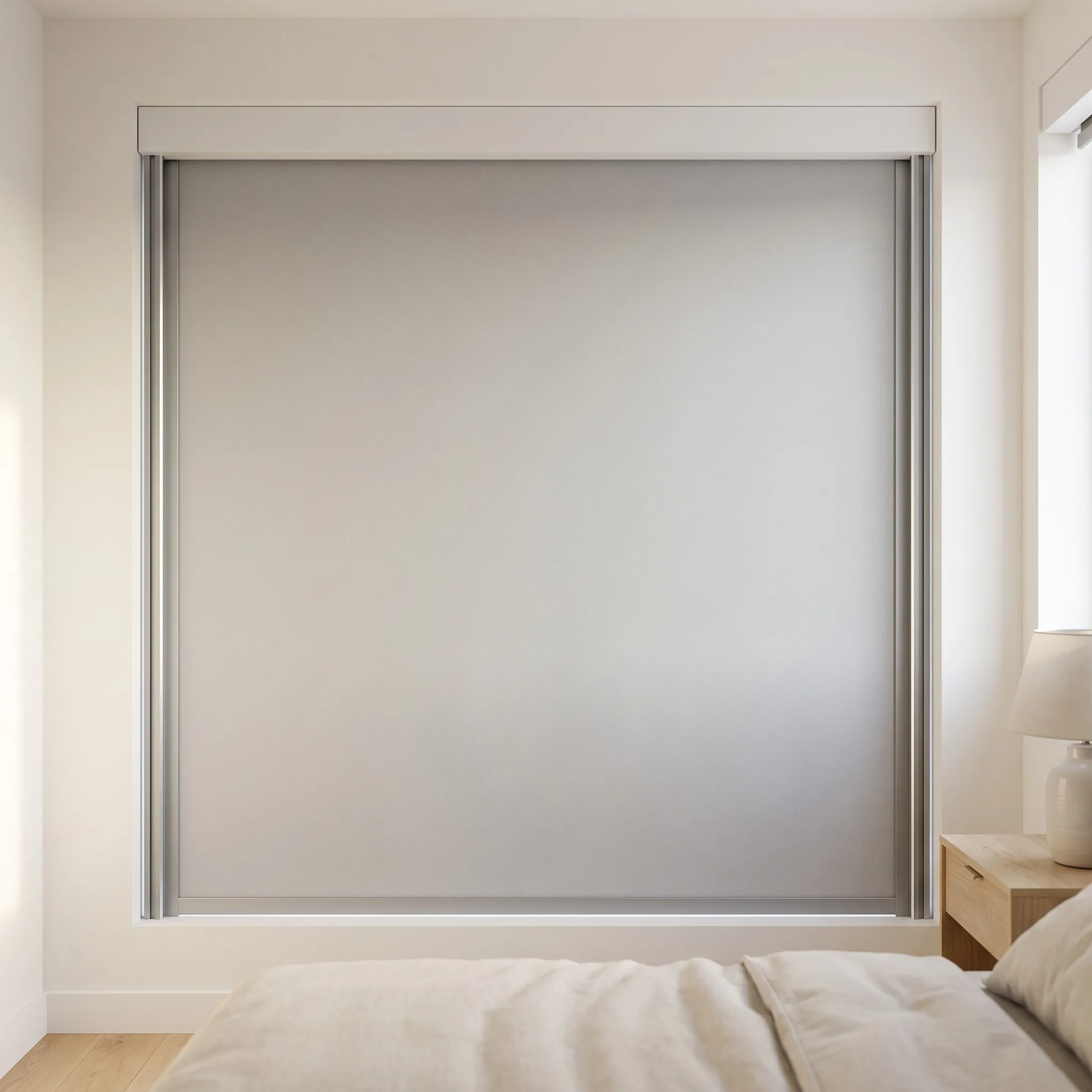 Custom Cordless Side Channel Blockout Roller Blinds, Woven SK Blackout Fabric, Zero Light Gap Child Safe Pull Stop DIY Window Sh