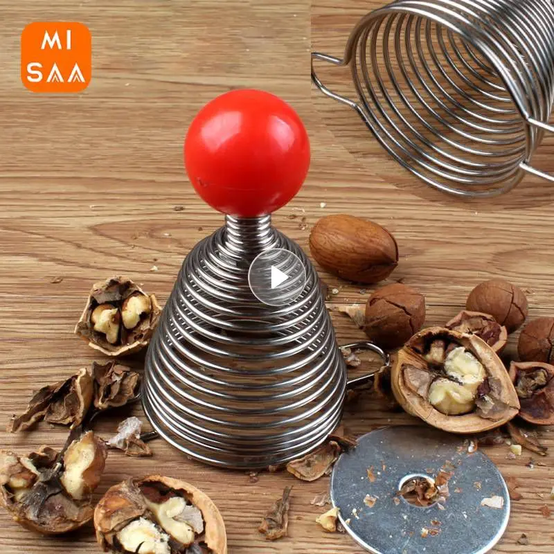 Creative Metal Spring Nutcracker Stainless Steel Nutcracker Opening Professional Walnut Tools Walnut Crafts Walnut Shell Breaker