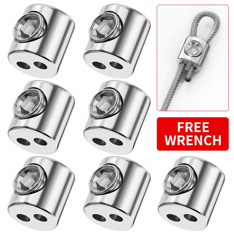 10-100PCS 1.5mm Steel Wire Rope Clamp Set, 304 Stainless Steel Wire Rope Single Hole Clamp Suitable for Fixed Suspension