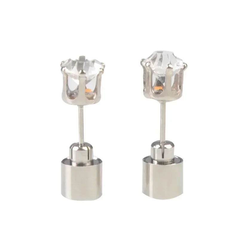1pcs Unique LED Luminous Stud Square Zircon Glowing Colorful Earrings Women Bar Rave Wedding Party Fashion Jewelry Christma Gift