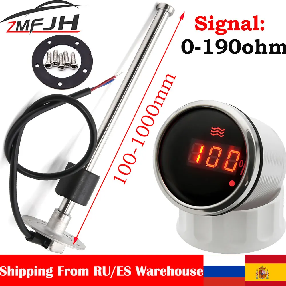 Füllstandssensor 52 Mm – Wasserstandsanzeige 0-190 Ohm, 240-33 Ohm, Edelstahl, Für Boote & Wassertanks