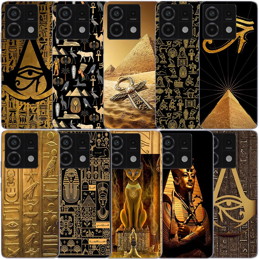 Ancient Egypt Egyptian God Horus Kemetic Heru Clear Phone Case For Xiaomi Redmi Note 11 11S 11T 11E 10 10S 9 9S 9T 8 8T Pro 7 K7