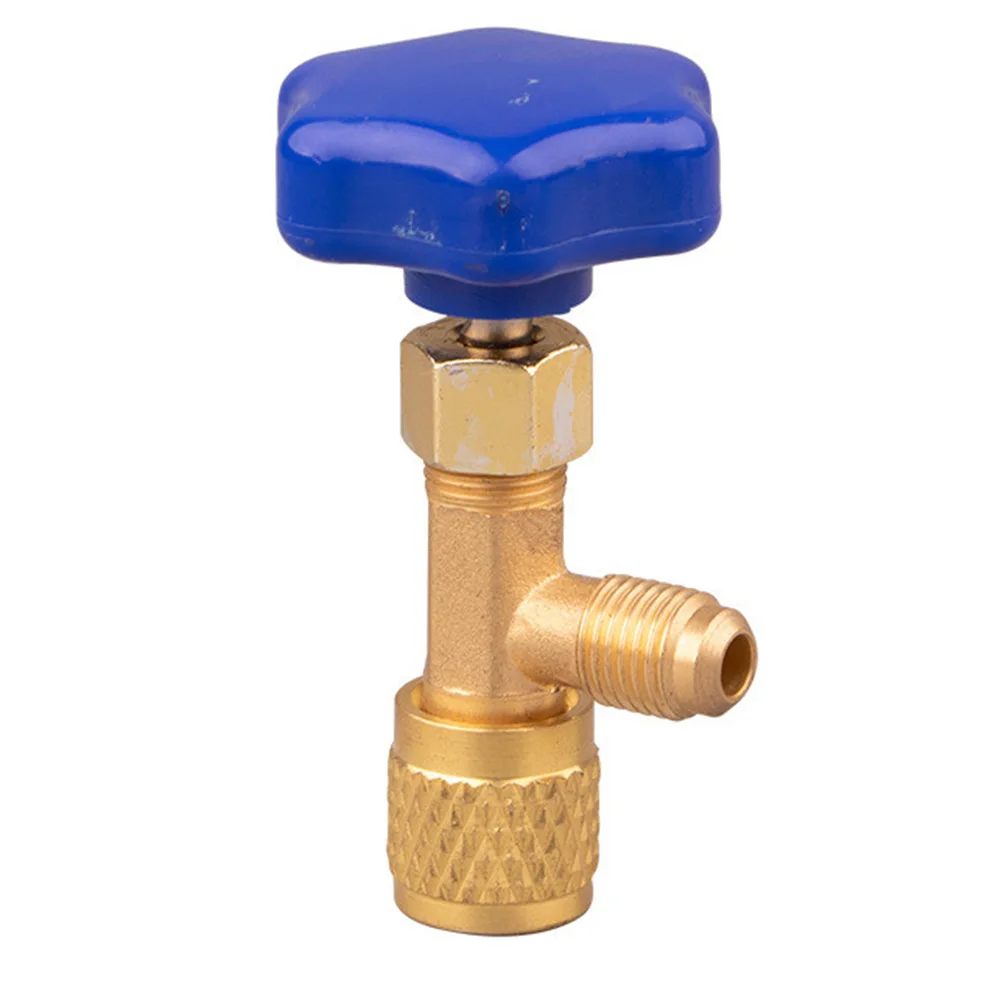 

Dispensing Valve Valve Plastic Cap Construction R410A R22 R134A Brass Plastic Gold Blue Shut-off Valve 1 4 SAE