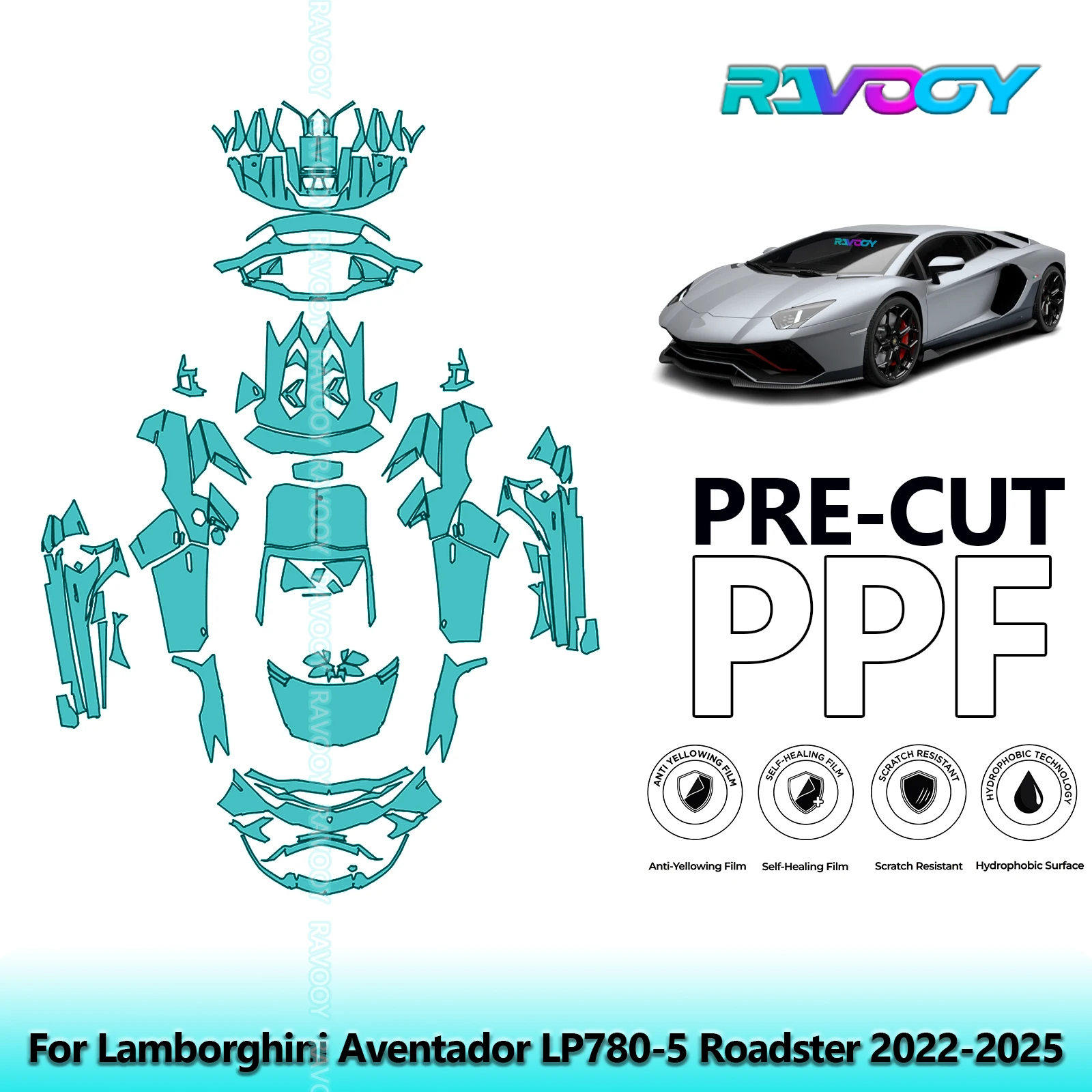 

8.5Mil Full Vehicle Precut PPF Paint Protection Film For Lamborghini Aventador LP780-5 Roadster 2022-2025
