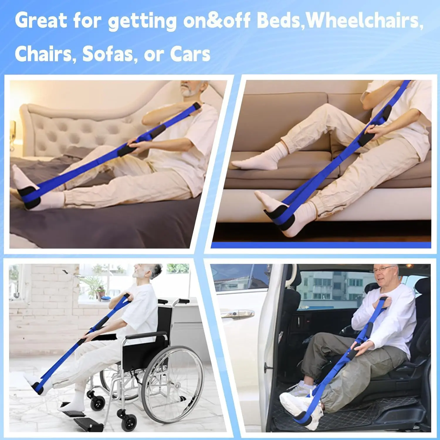 1pc Leg Lifting Strap for Hemiplegia Rehabilitation, Leg Raise Aid with Handle, Hip Knee Toe Recovery Training Mobility Strap