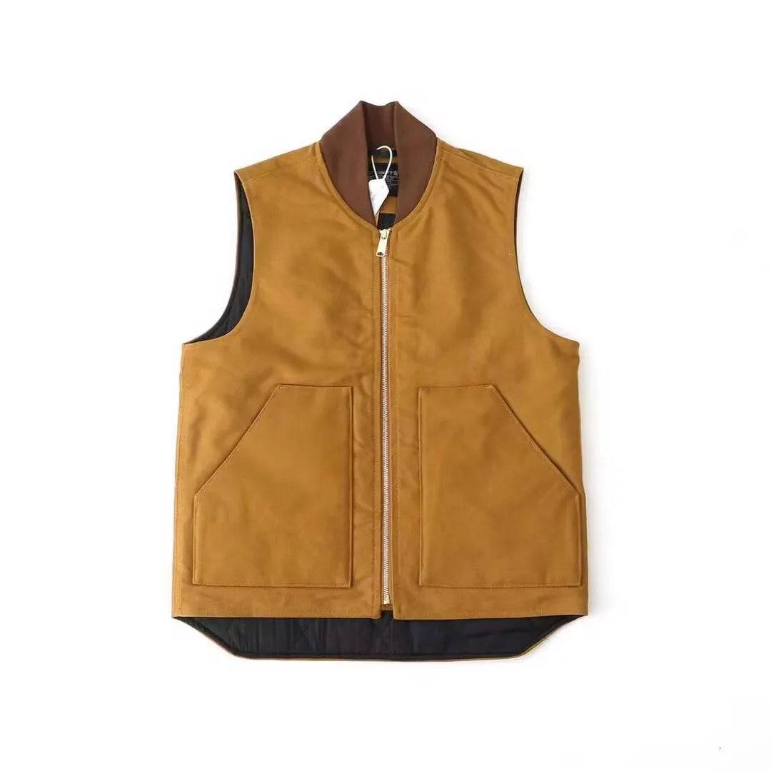 

American Sle Du Vest Detroit Workwear Canvas Nylon Zipper Jaet Cotton Vest Coat ex Stand Fit Winter Outerwear